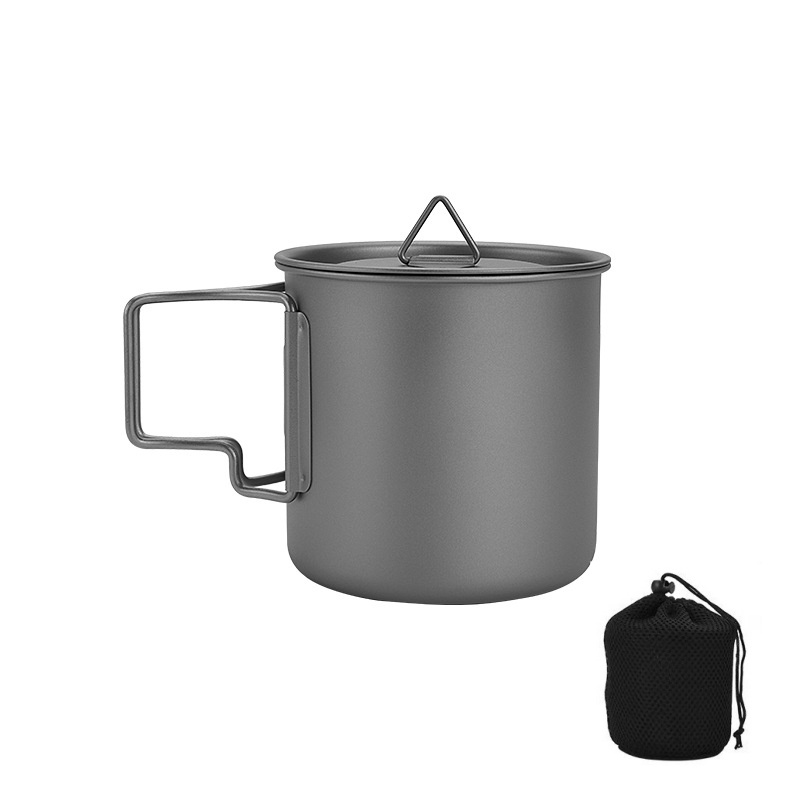 Travel Kitchen Accessories - Титановая походная кружка со складной ручкой,