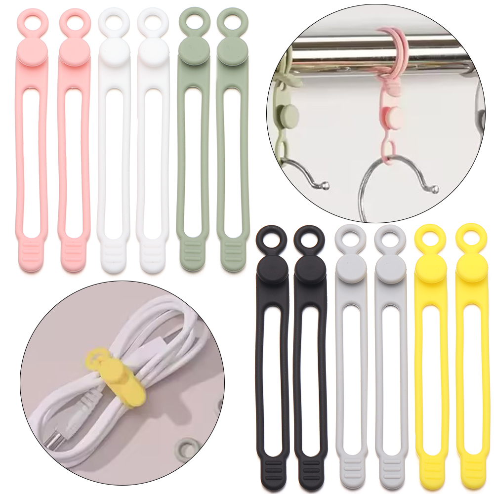 Cable Organizer Travel - 4 шт./упаковка. Цветные силиконовые стяжки для