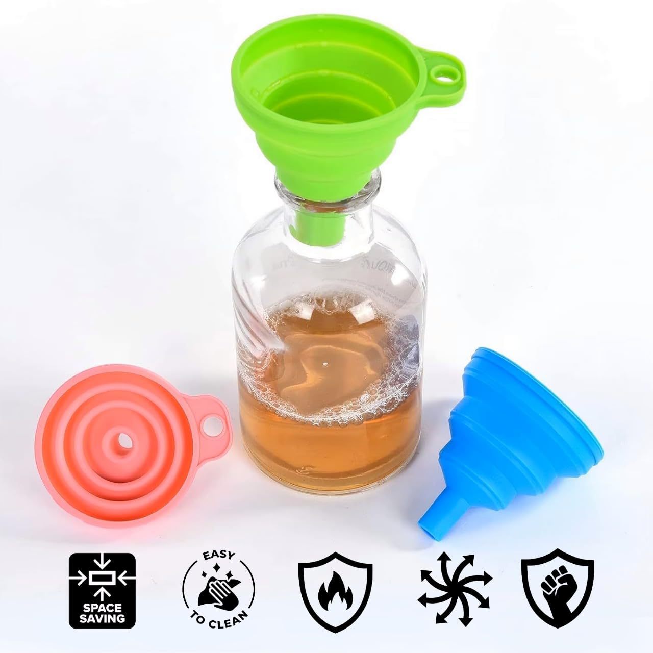 Water Bottle Collapsible - Набор складных силиконовых воронок – складные