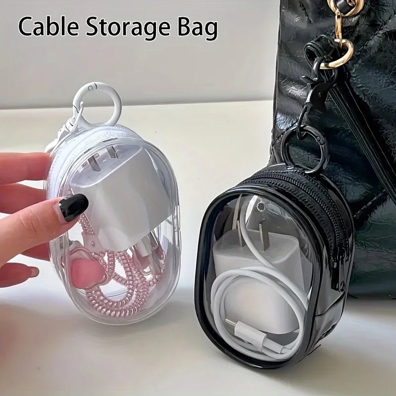 Cable Organizer Travel - Портативный мини-прозрачный мешочек на молнии -