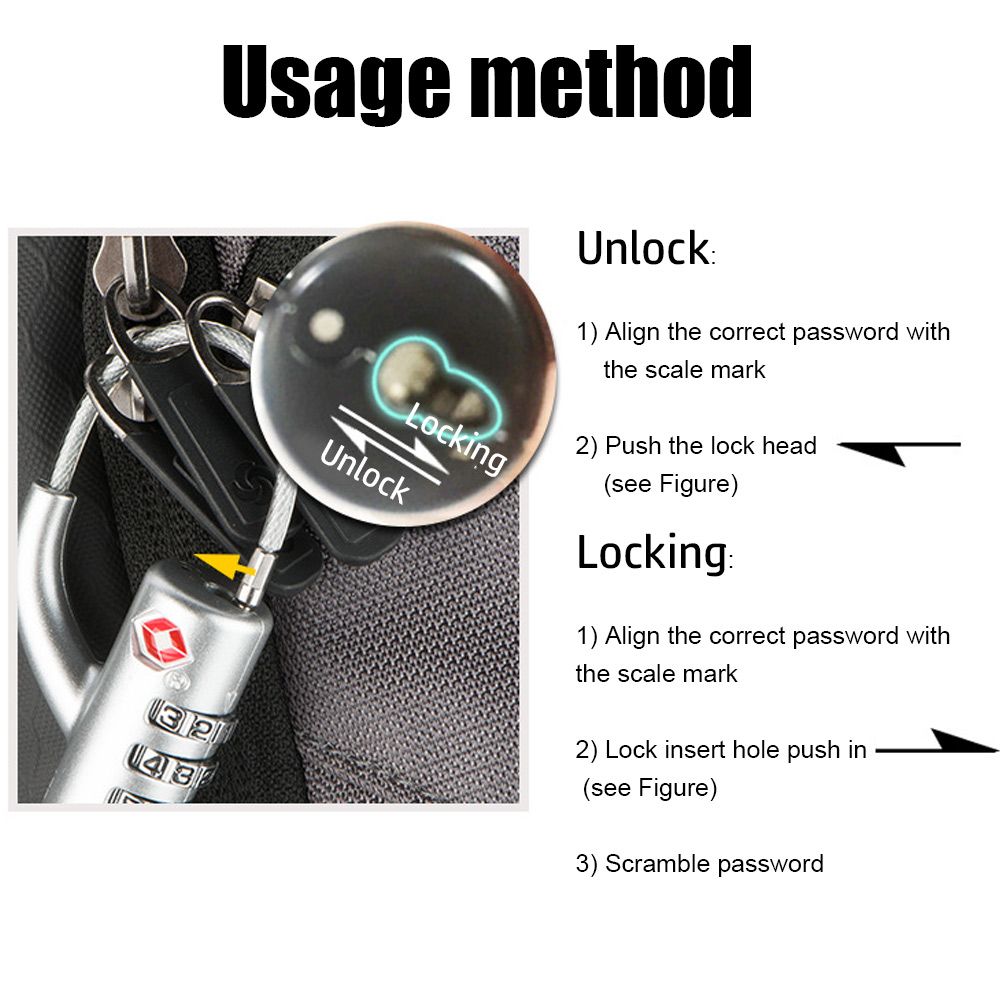 Высоконадежный тросовый замок  – обзор и цена Cable Lock Combination