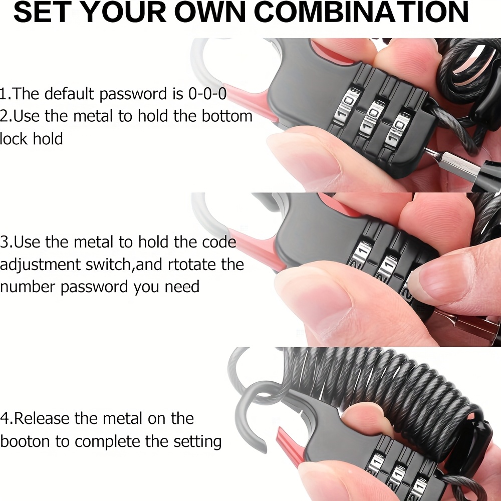 Трехзначный кодовый замок с вы – обзор и цена Cable Lock Combination